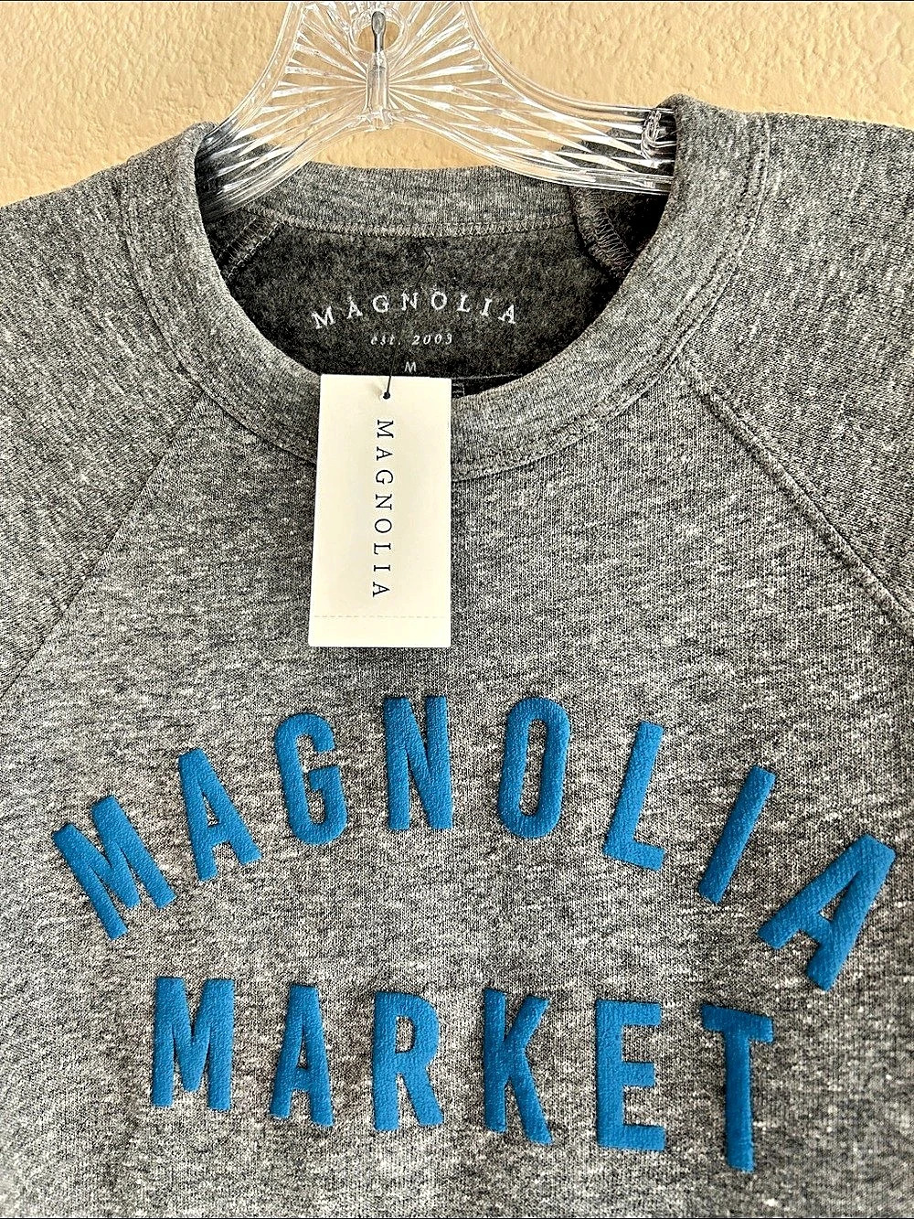 Magnolia Sweatshirt Gray Blue Cotton Blend Size Medium NWT - Picture 3 of 6